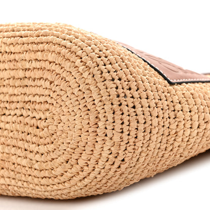Loewe Calfskin Raffia Slit Pochette Bag Natural Tan 10 of 10