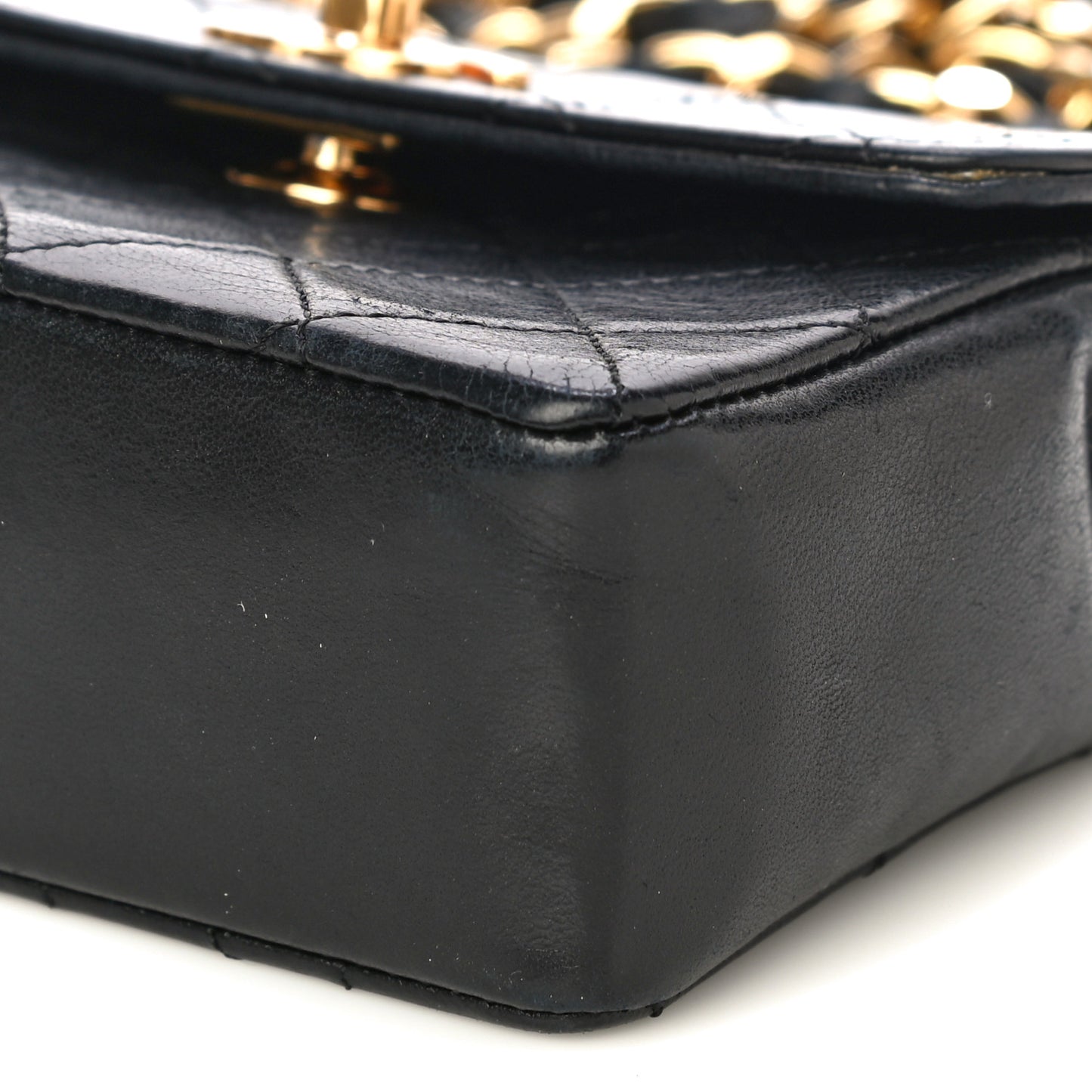 Lambskin Quilted Micro Mini Flap Bag Black