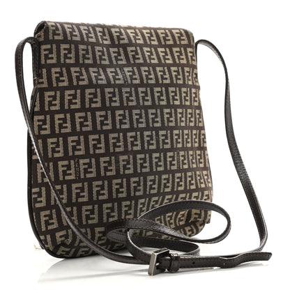 Fendi Zucchino Vitello Tube Messenger Bag Testa di Moro Beige 4 of 13