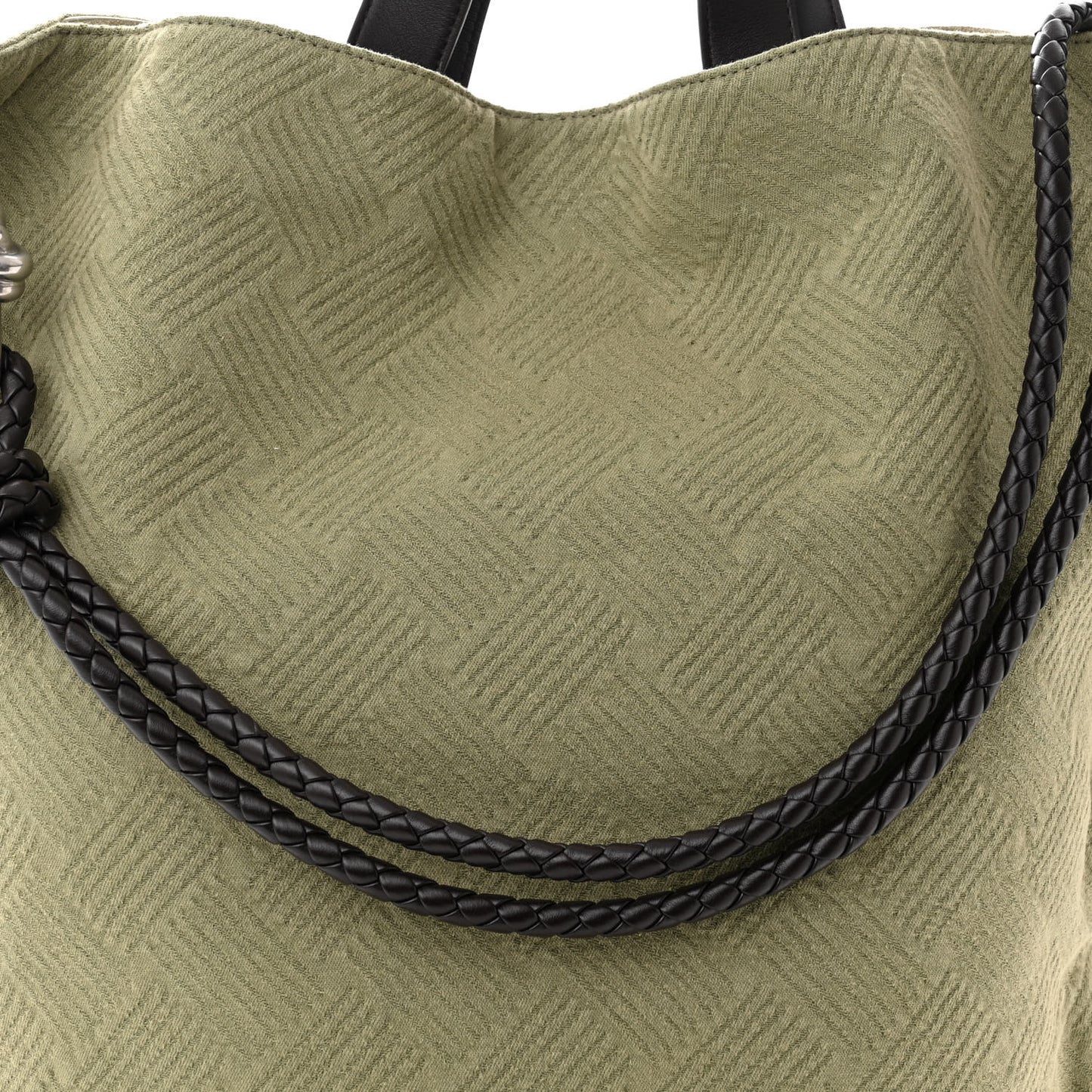 Jacquard Canvas Avenue Knot Tote Crocodile Ebano