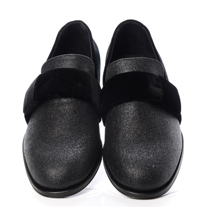 Jimmy Choo Glitter Velvet Mens John Slip On Loafers 40.5 Black 5 of 10