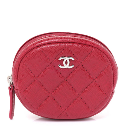 Chanel Caviar Quilted Zip Around Classic Coin Purse Dark Pink 1 of 8