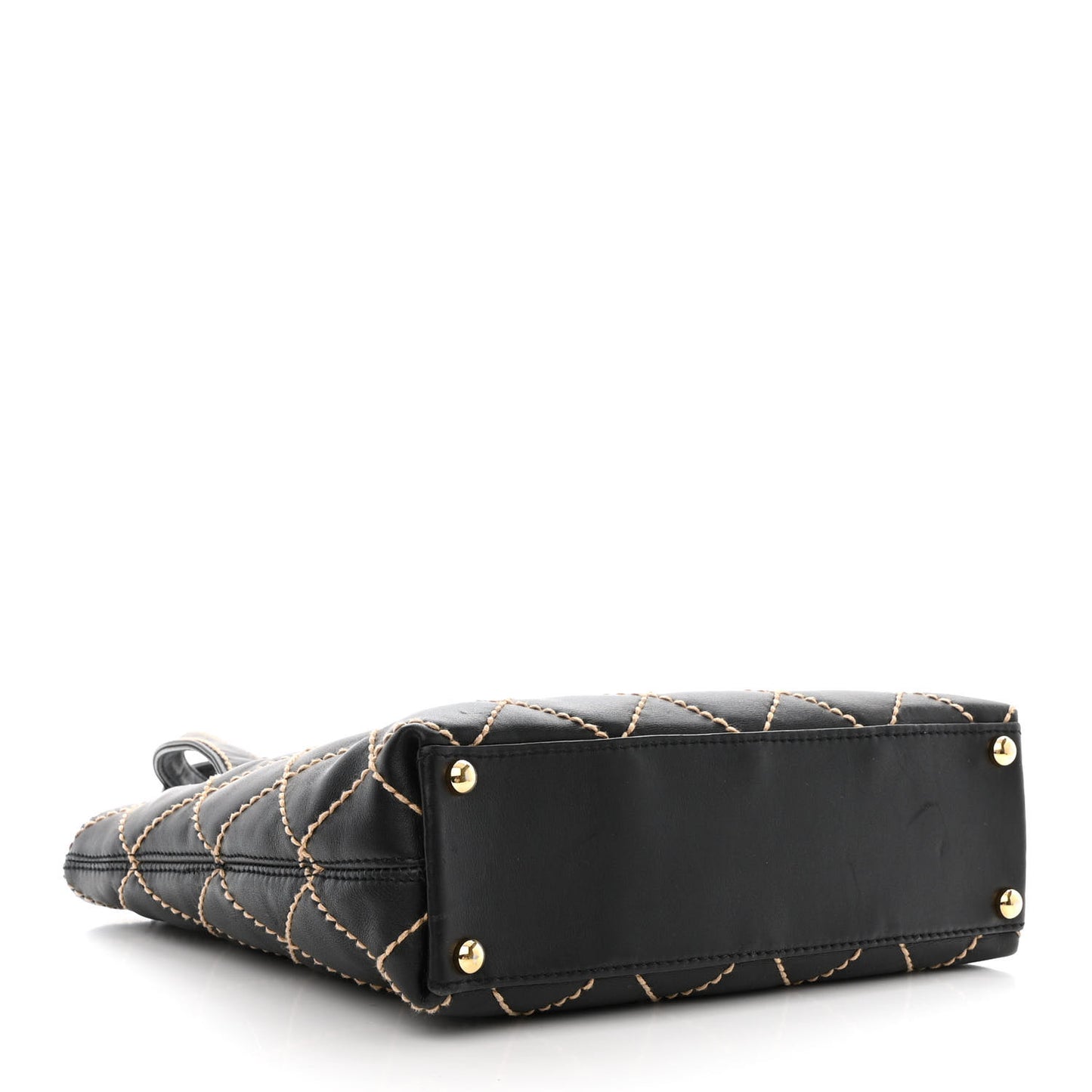 Calfskin Wild Stitch Tote Black
