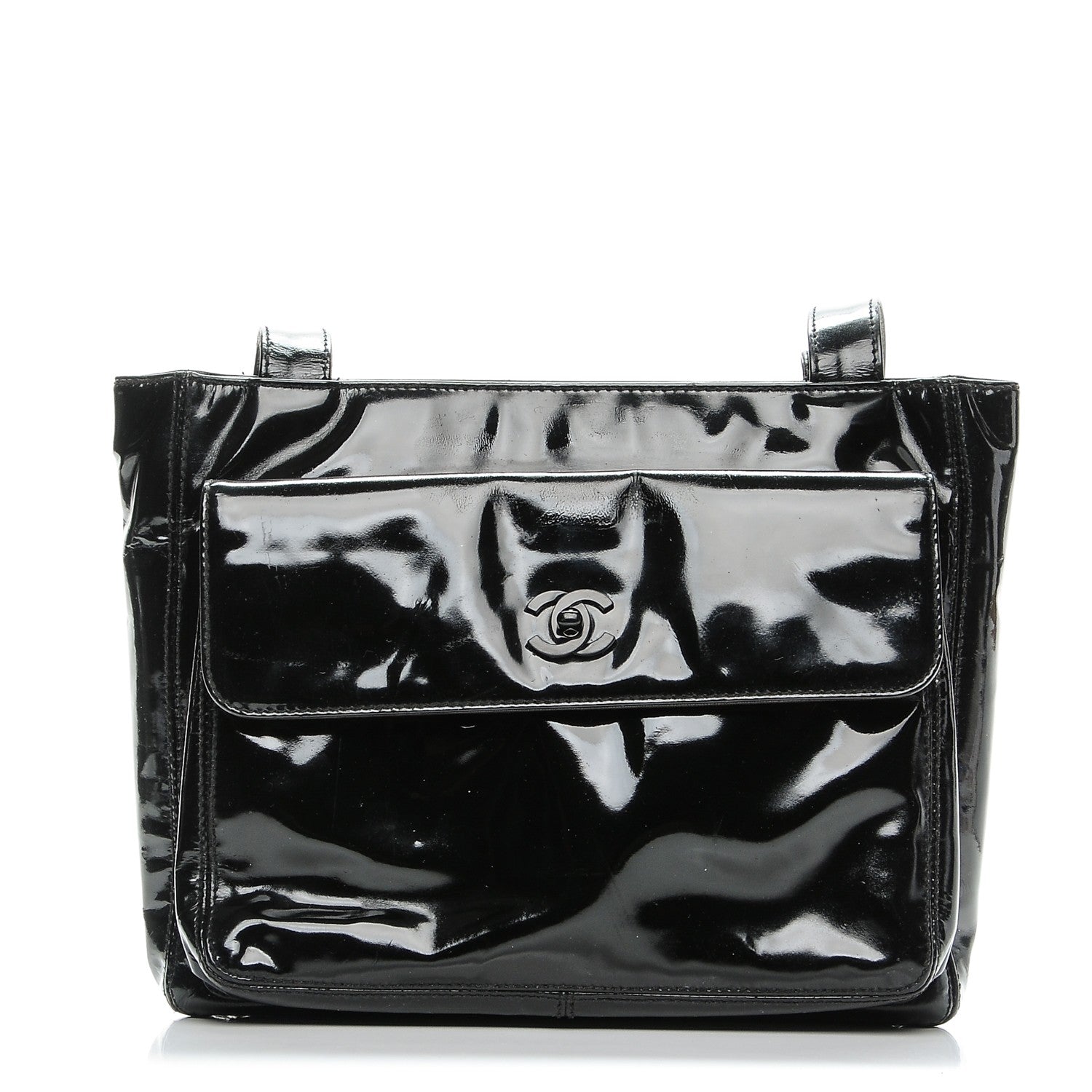 Chanel Patent CC Flap Tote Black 1 of 12