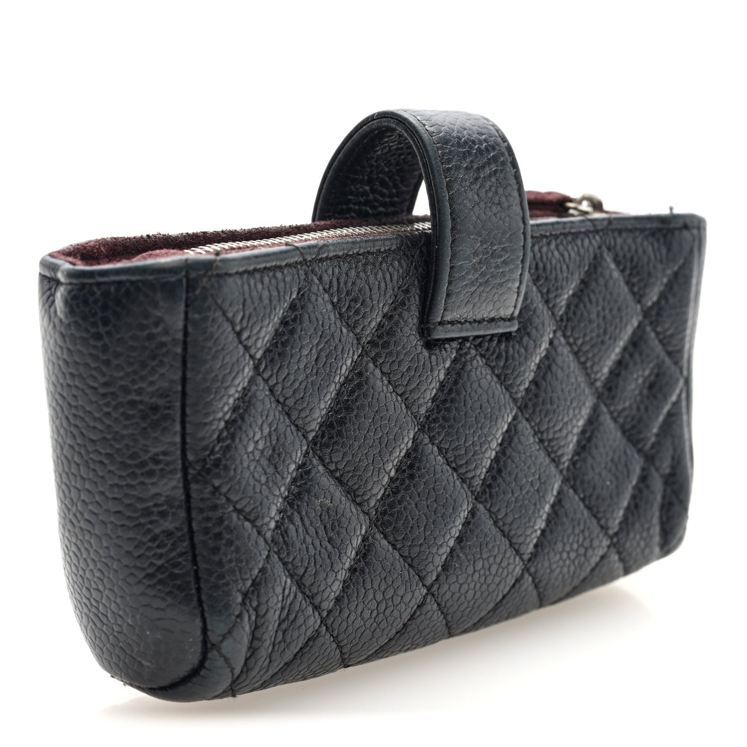 Chanel Caviar Quilted Mini Phone Holder Clutch Black 1788473