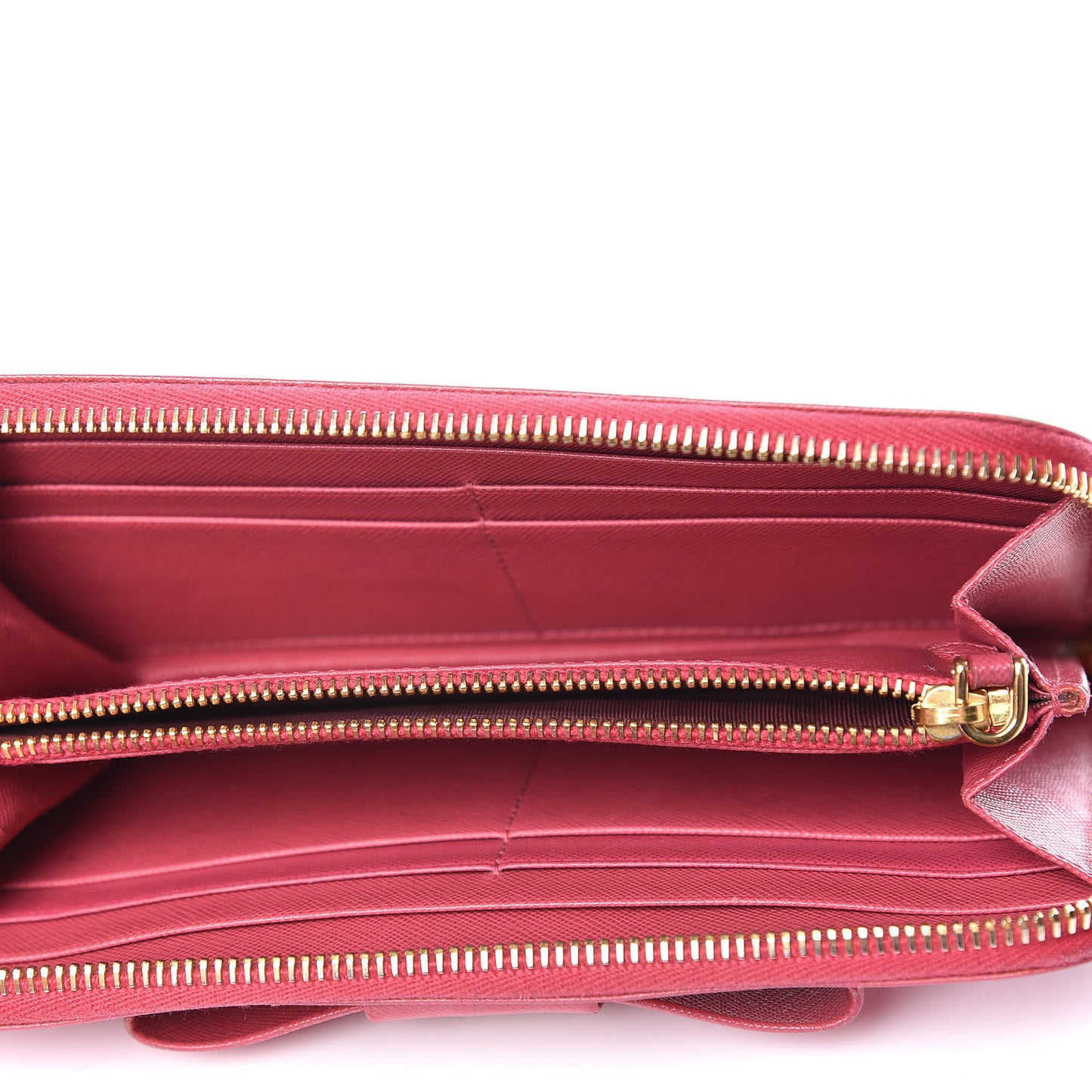 Saffiano Fiocco Bow Zip Around Wallet Peonia