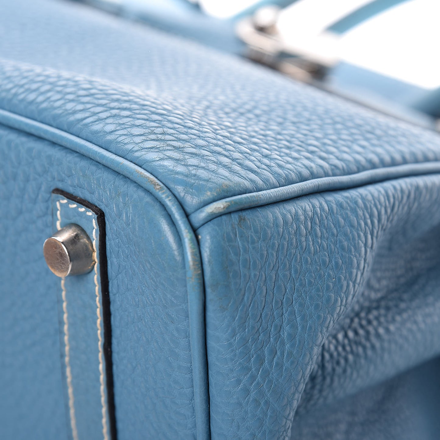 Taurillon Clemence Birkin 30 Blue Jean
