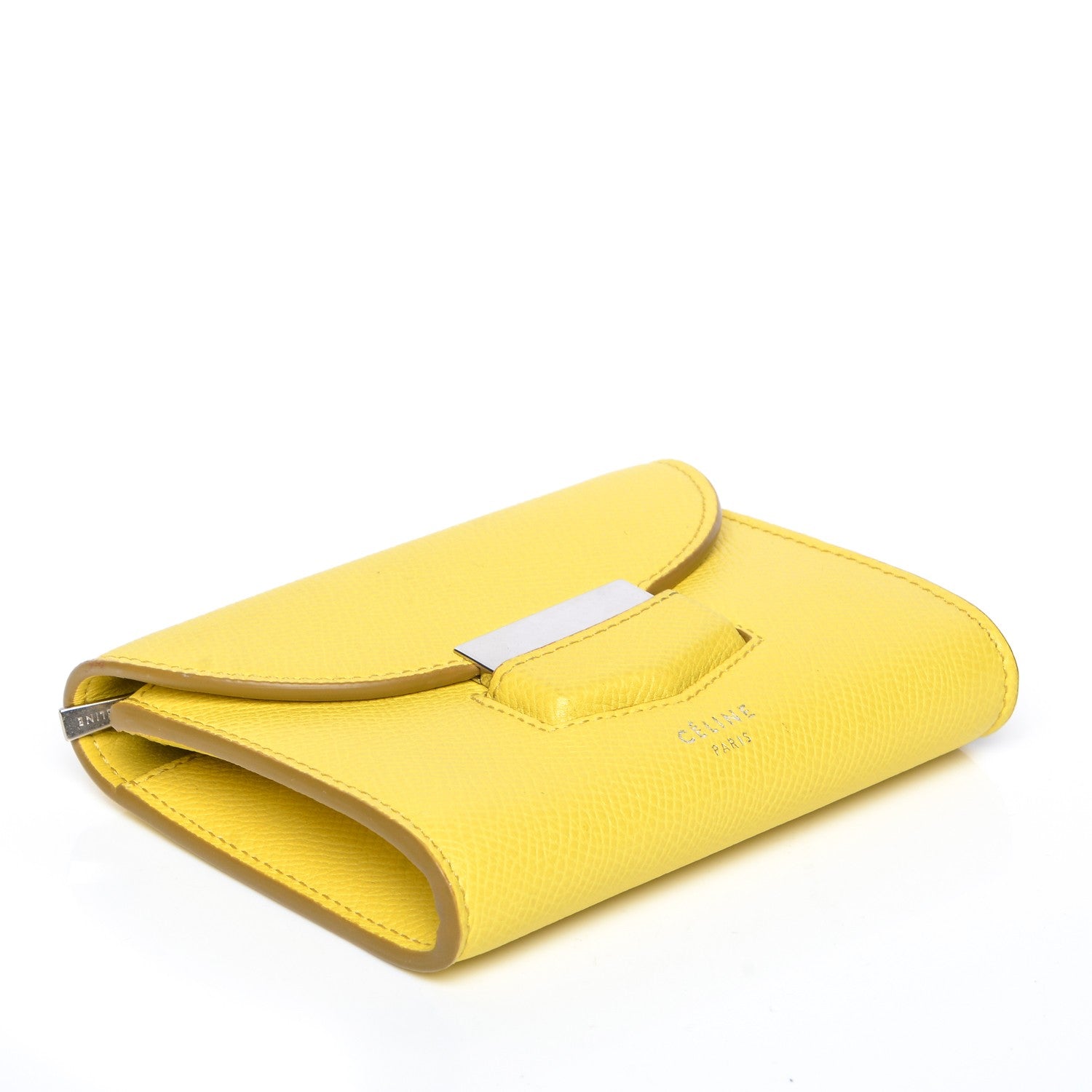 Celine Grained Calfskin Small Trotteur Multifunction Wallet Yellow 4 of 7