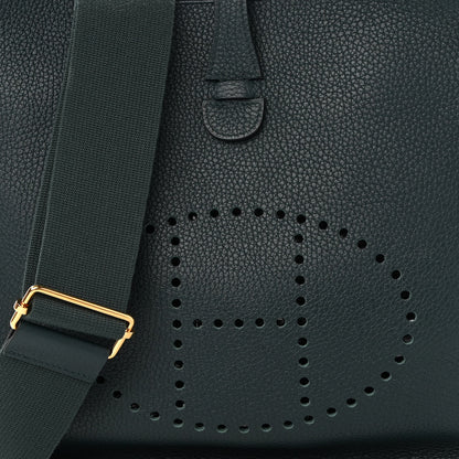 Hermes Taurillon Clemence Evelyne III PM Vert Cypress 8 of 11