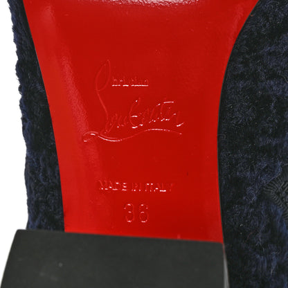 Christian Louboutin Tissu Poodle Hilconico 85 Booties 36 Marine Granite 7 of 7