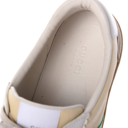 Gucci Calfskin Suede Web Womens G74 Sneakers 39.5 Oatmeal Burro New Mystic White 5 of 7