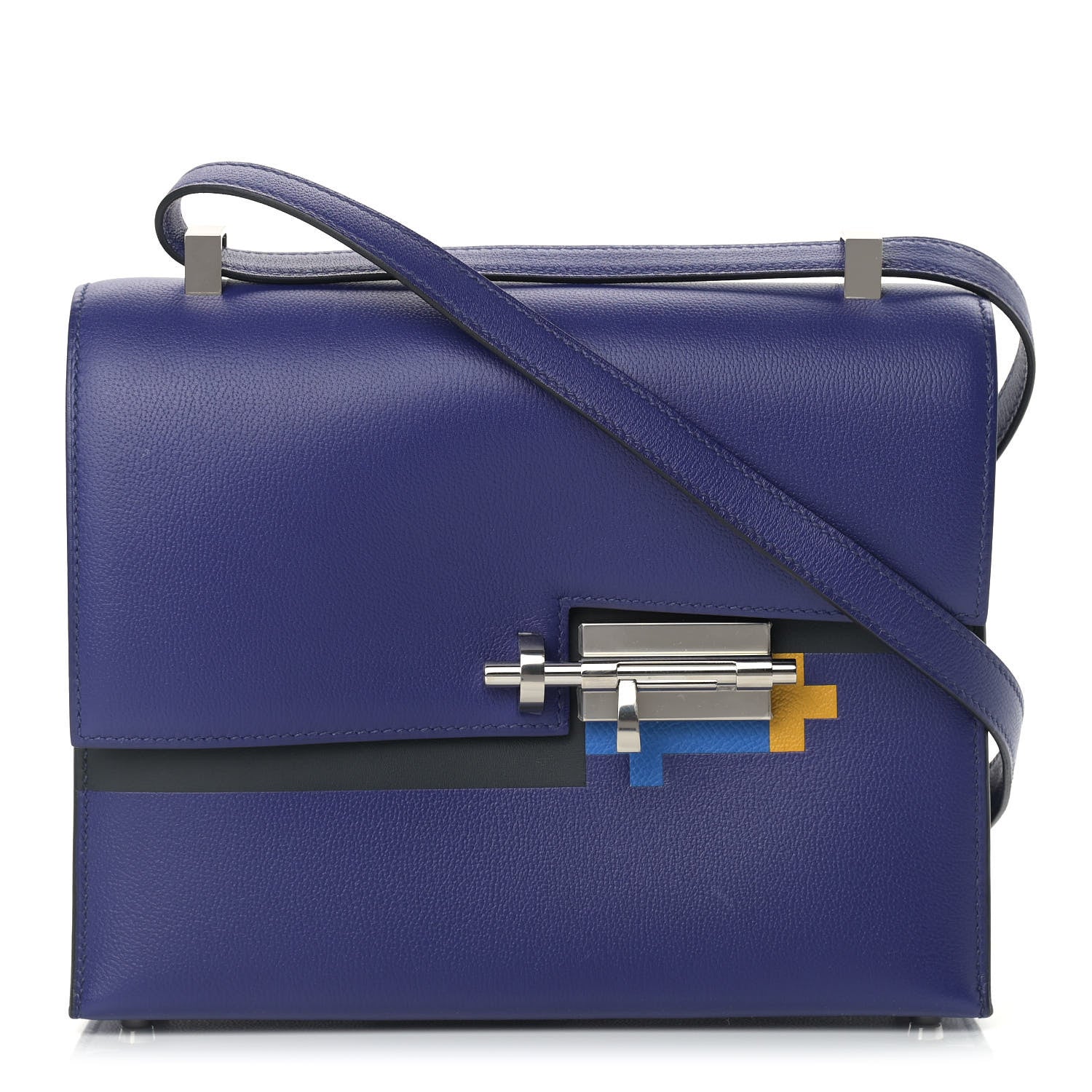 Hermes Allegretto Epsom Sombrero II Verrou 21 Bleu Encre Bleu Obscur Bleu Zellige Jaune Ambre 1 of 12