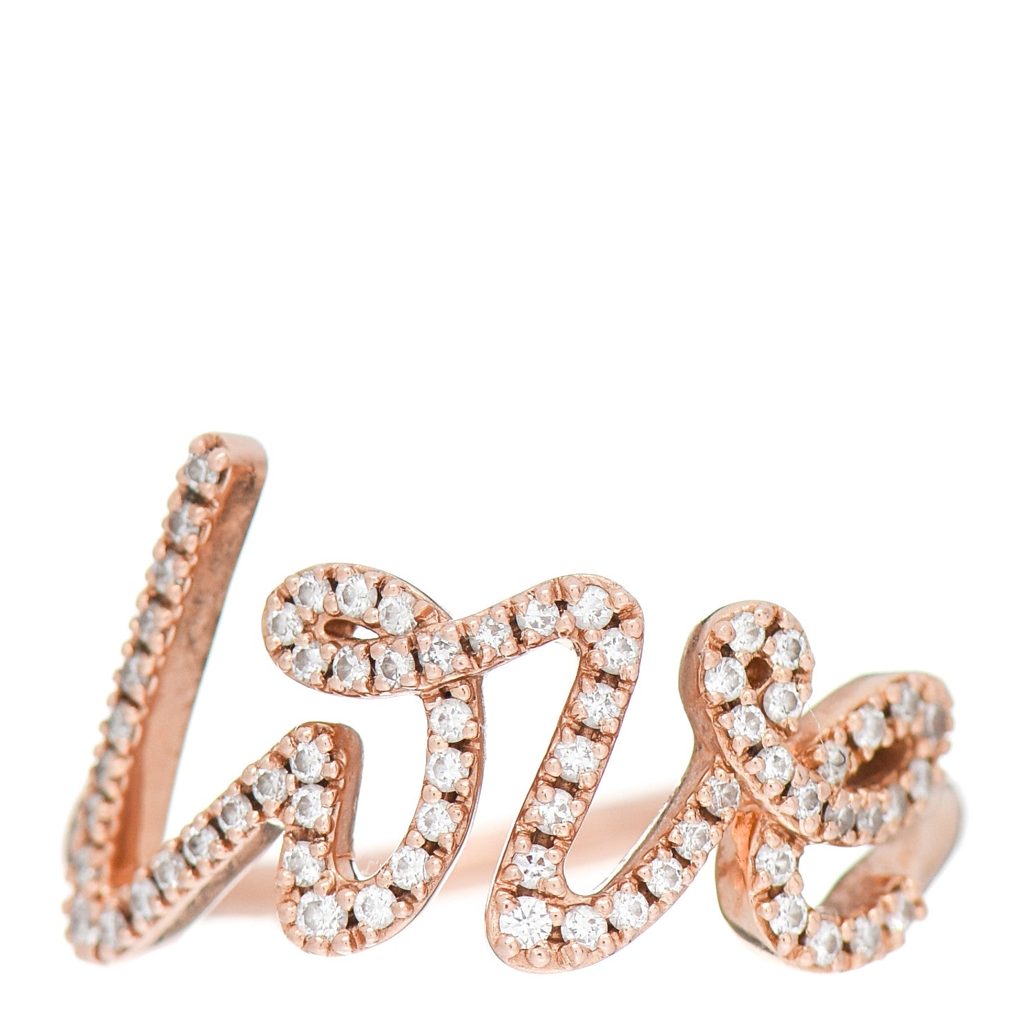 Tiffany 18K Rose Gold Diamond Paloma's Graffiti Love Ring 51 5.75 1 of 6
