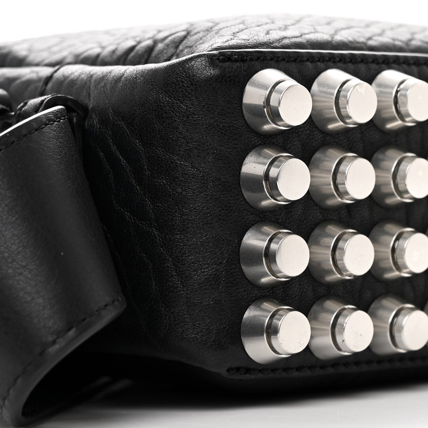 Pebbled Lambskin Small Ricco Shoulder Bag Black