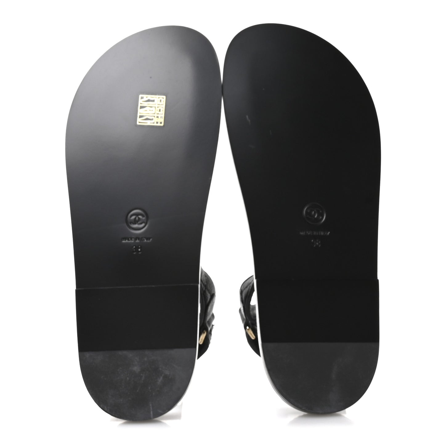 Grained Calfskin Velcro Dad Sandals 38 Black
