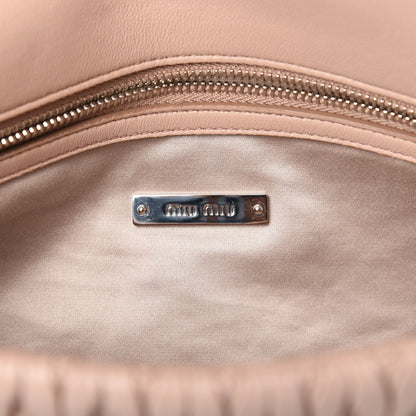Miu Miu Nappa Matelasse Crystal Flap Clutch Cammeo 8 of 11