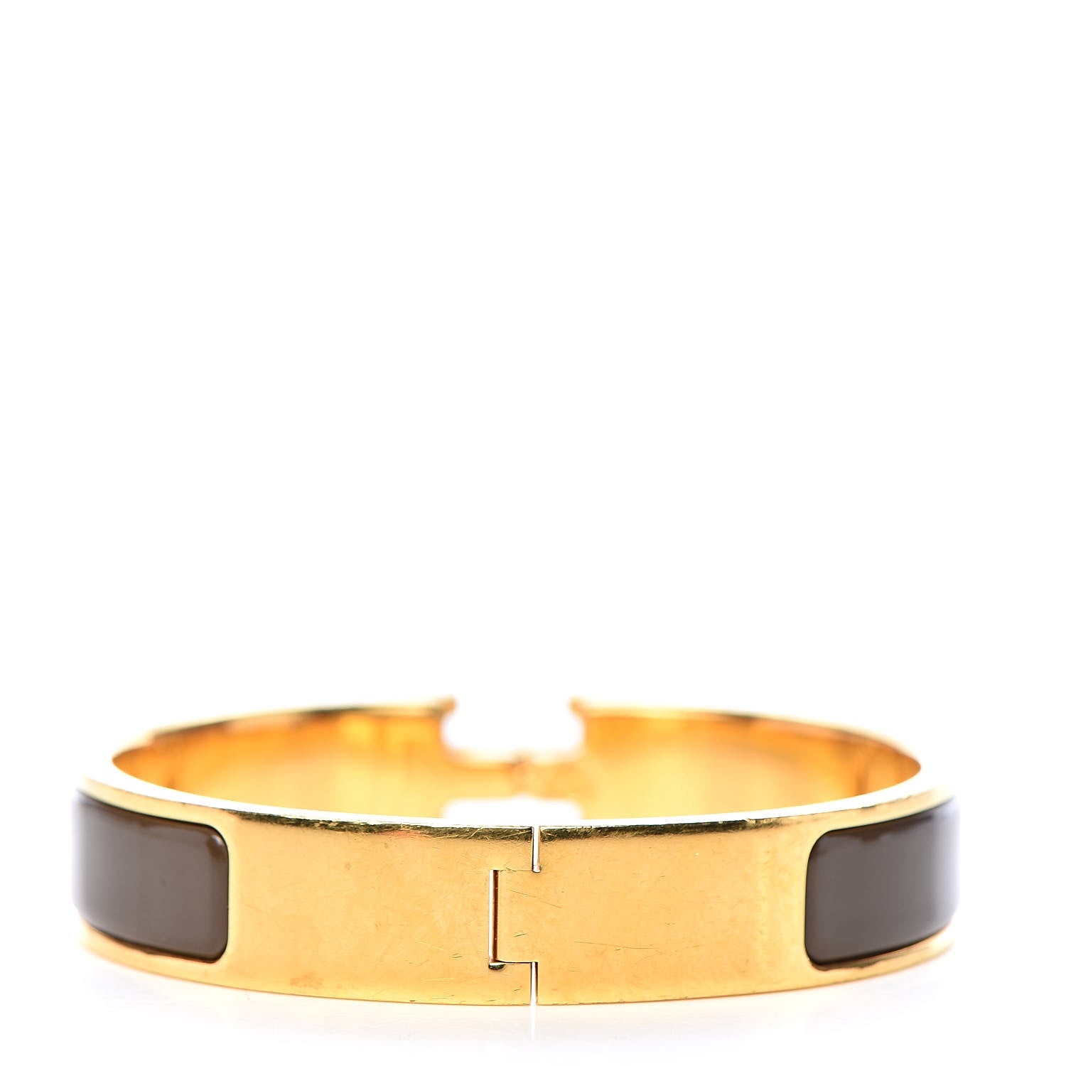 Hermes Enamel Narrow Clic Clac H Bracelet PM Cachou 3 of 4