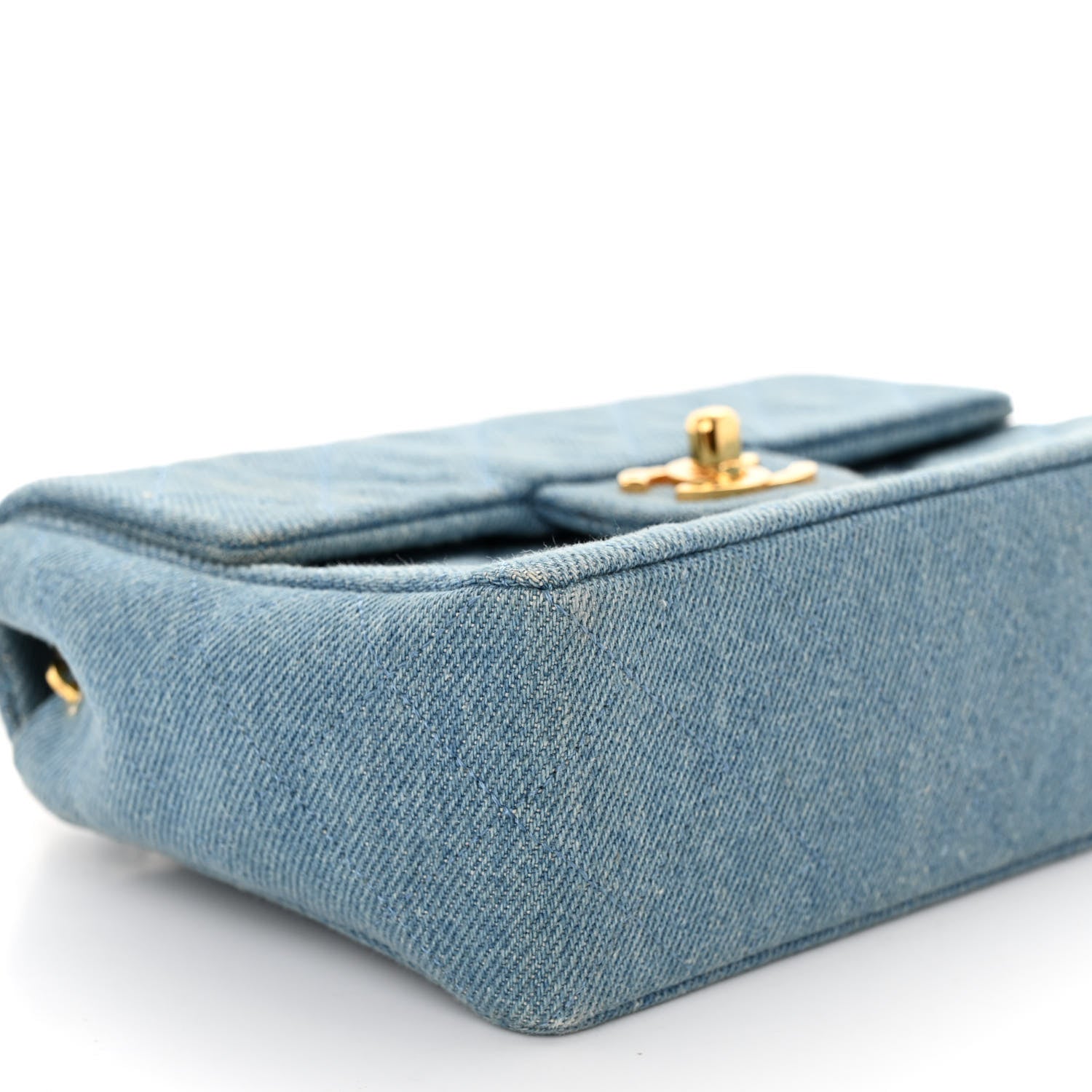 Chanel Denim Quilted Mini Square Flap Blue 9 of 10