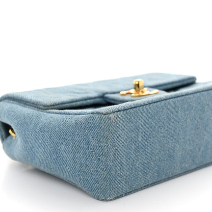 Chanel Denim Quilted Mini Square Flap Blue 9 of 10