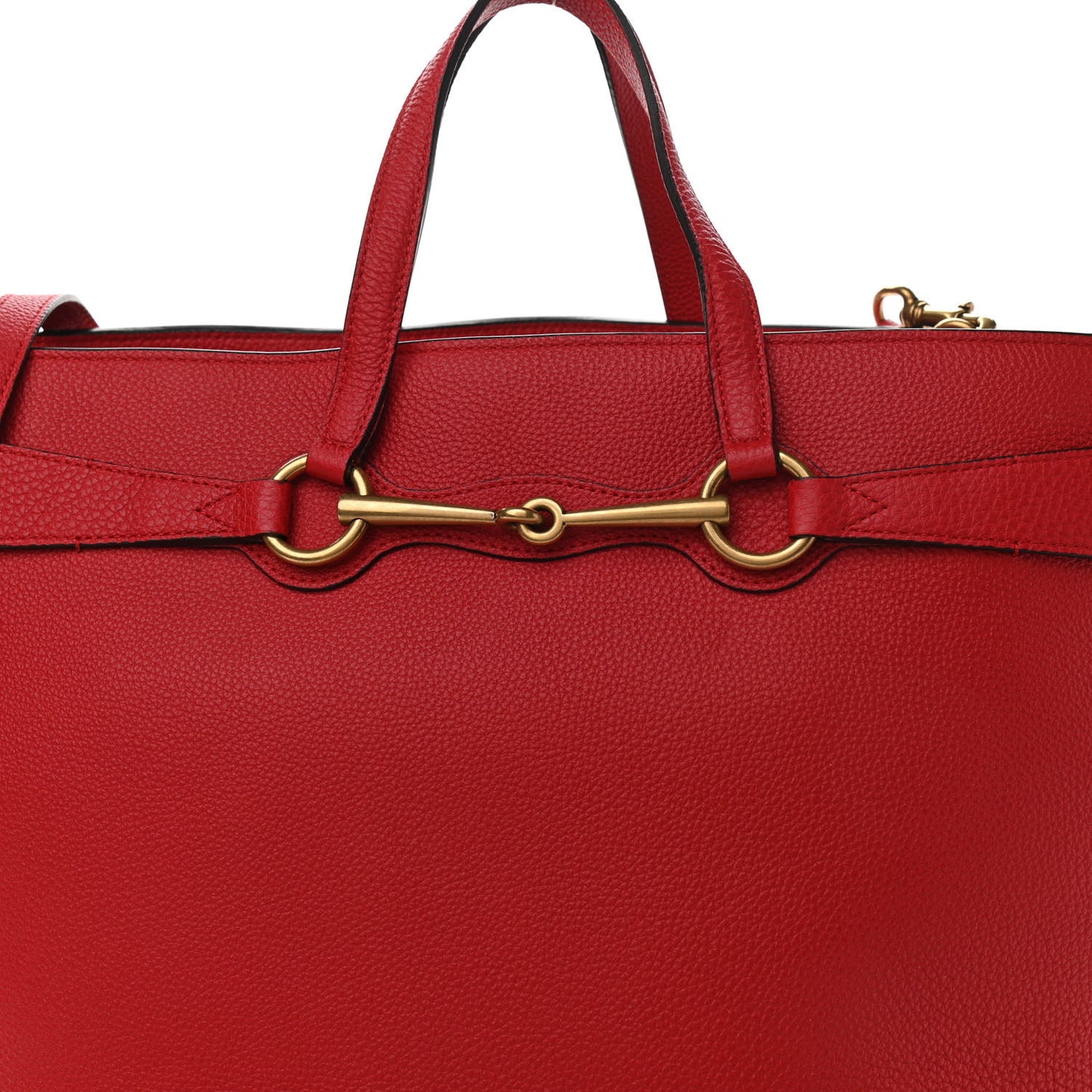 Textured Calfskin Large Bright Bit Tote Red