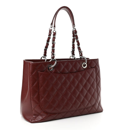 Chanel Caviar Quilted Grand Shopping Tote GST Dark Burgundy 3 of 10