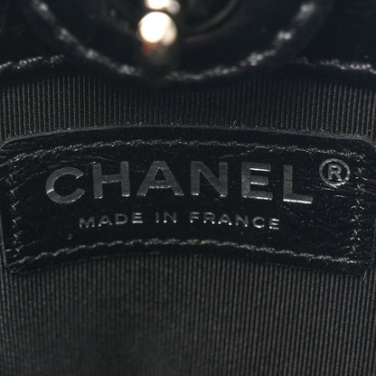 Chanel Crumpled Calfskin Quilted Chain Drawstring Bucket Bag Black 7 of 11