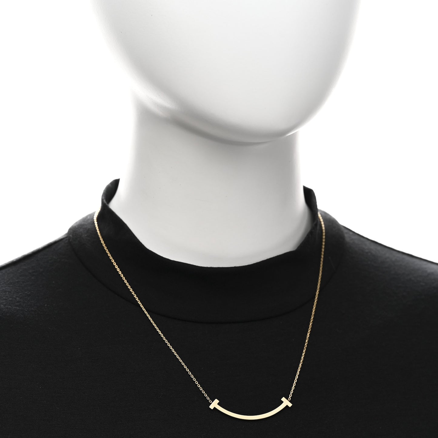 18K Yellow Gold Medium T Smile Pendant Necklace