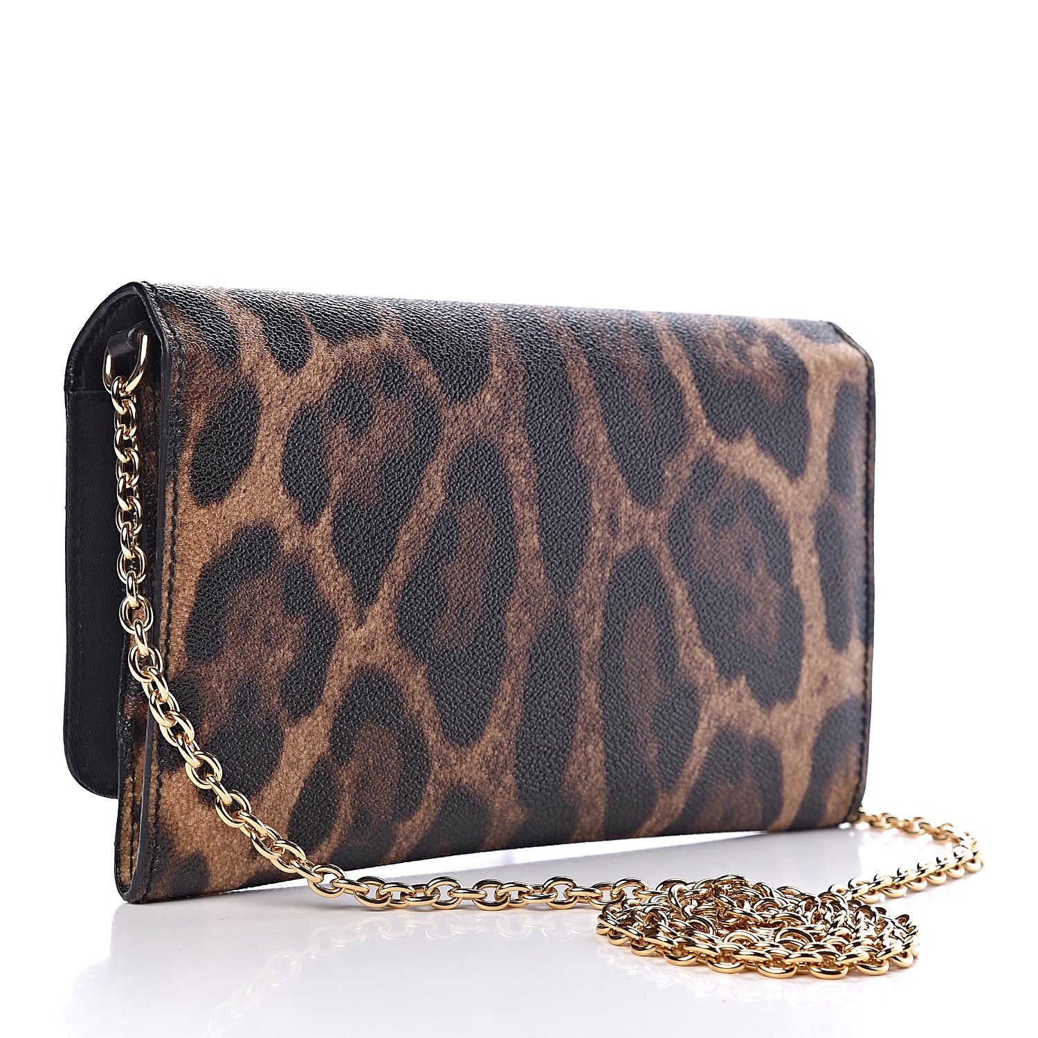 Dolce & Gabbana Dauphine Chain Flap Clutch Leopard 3 of 9