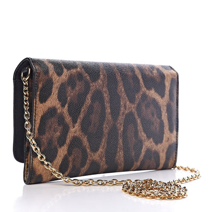 Dolce & Gabbana Dauphine Chain Flap Clutch Leopard 3 of 9