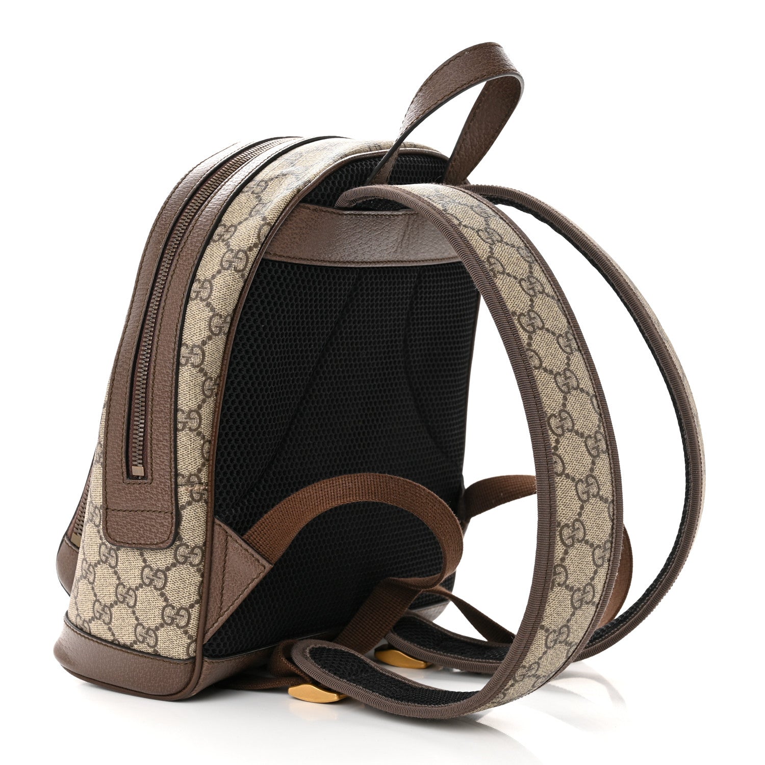Gucci GG Supreme Monogram Calfskin Web Small Ophidia Day Backpack Beige Ebony New Acero 3 of 10