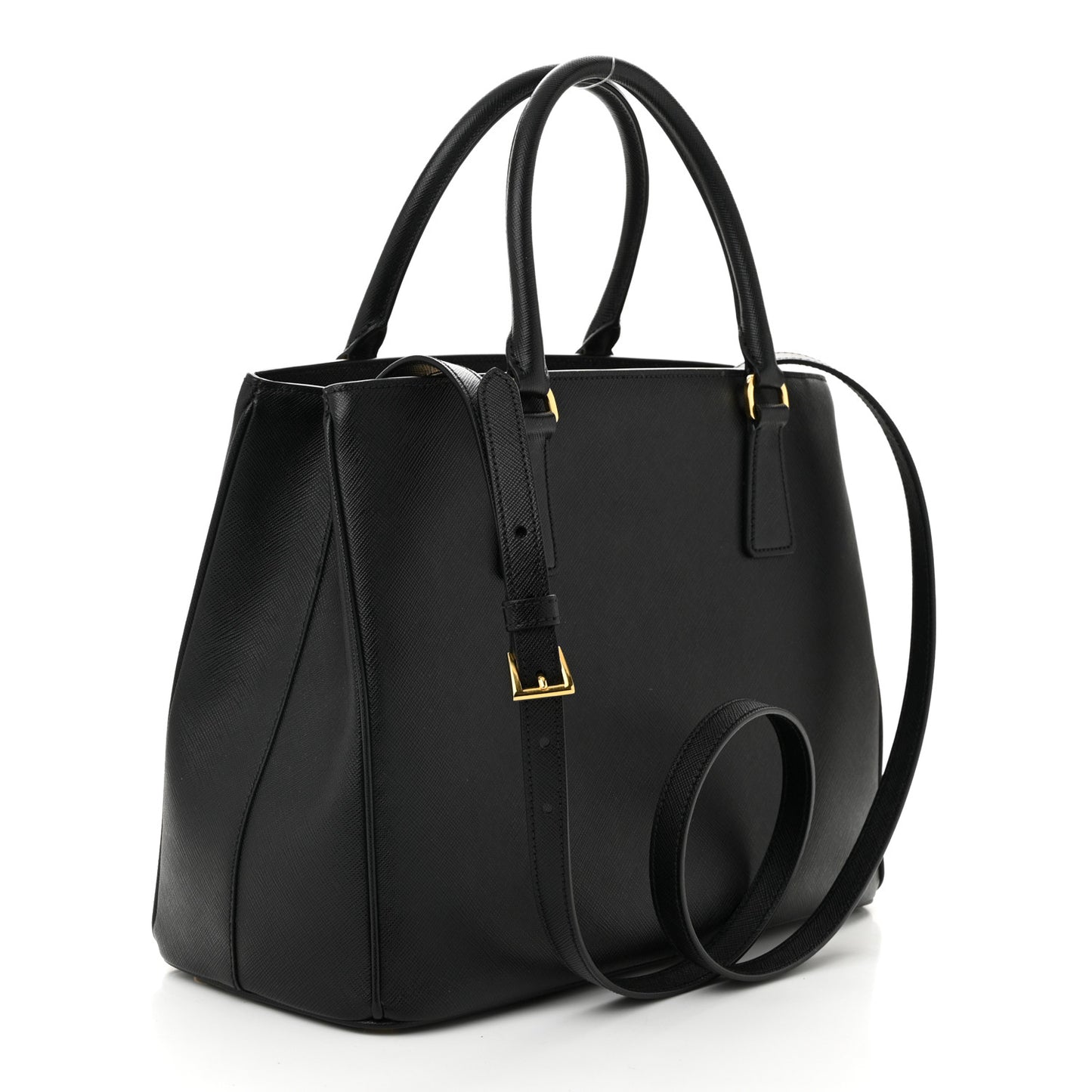 Saffiano Lux Medium Tote Black