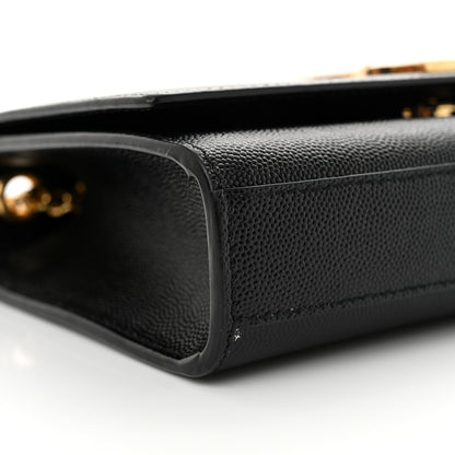Saint Laurent Grain De Poudre Small Monogram Kate Satchel Black 9 of 10