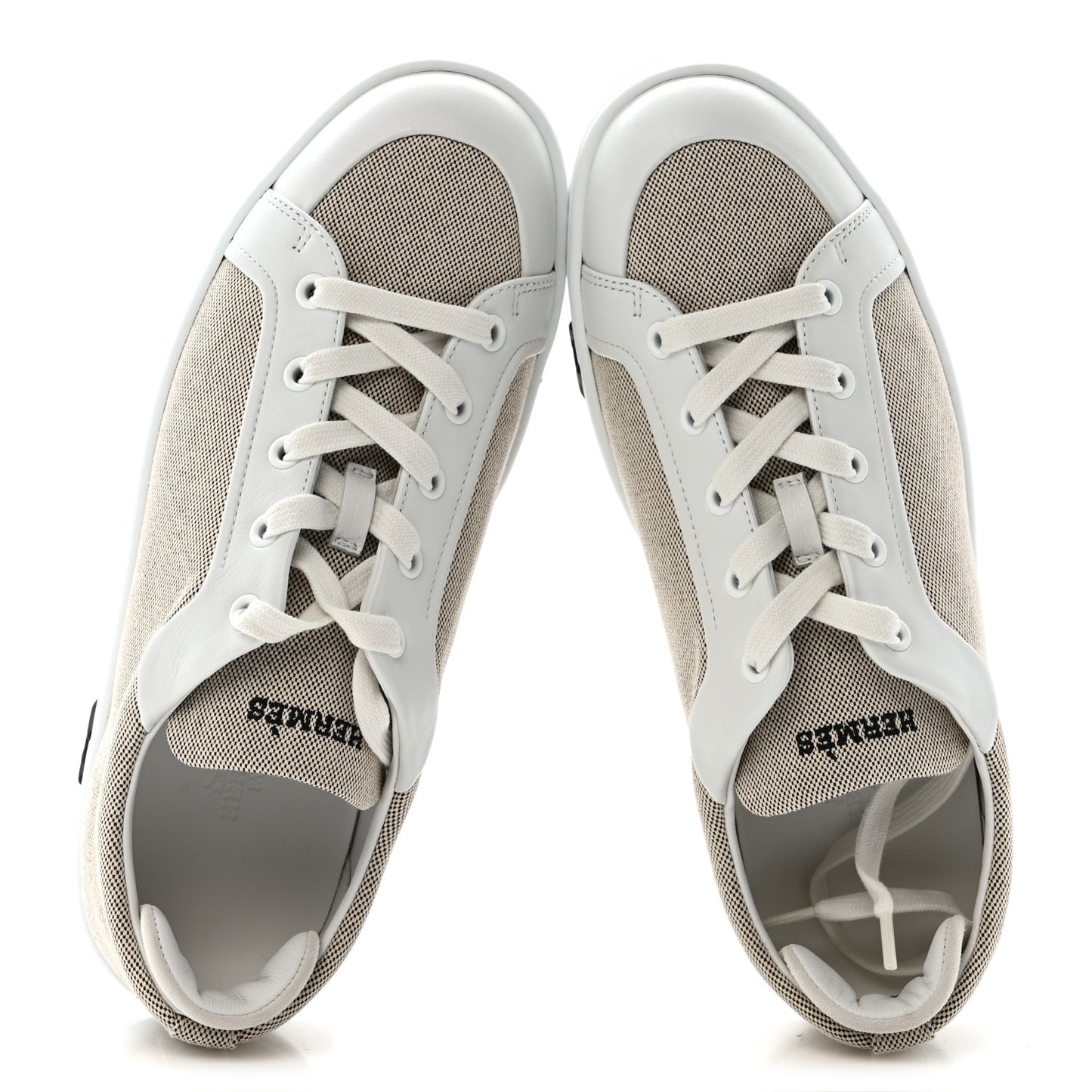 Calfskin Canvas Kid Sneakers 38 Prunoir White