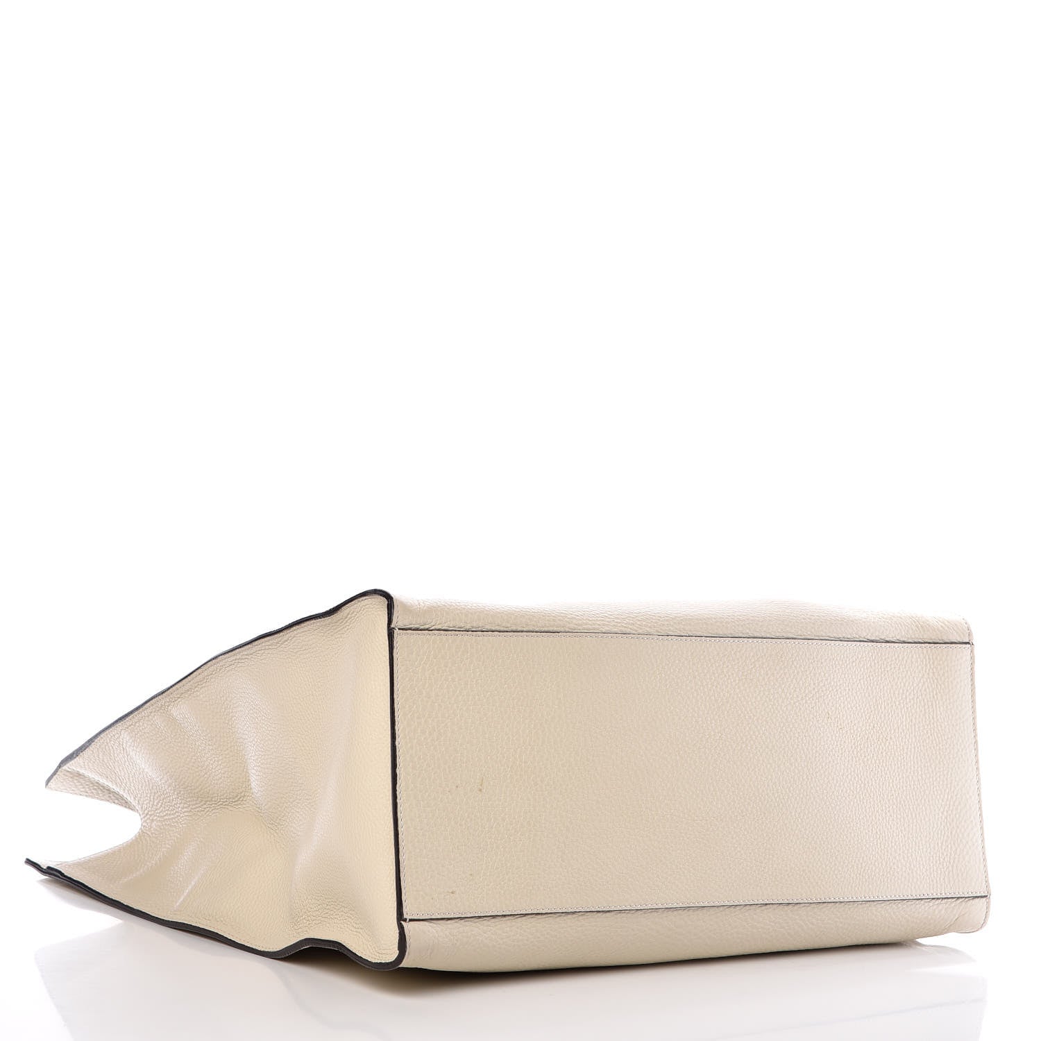 Gucci Pebbled Calfskin Bamboo Tote Off White 5 of 16