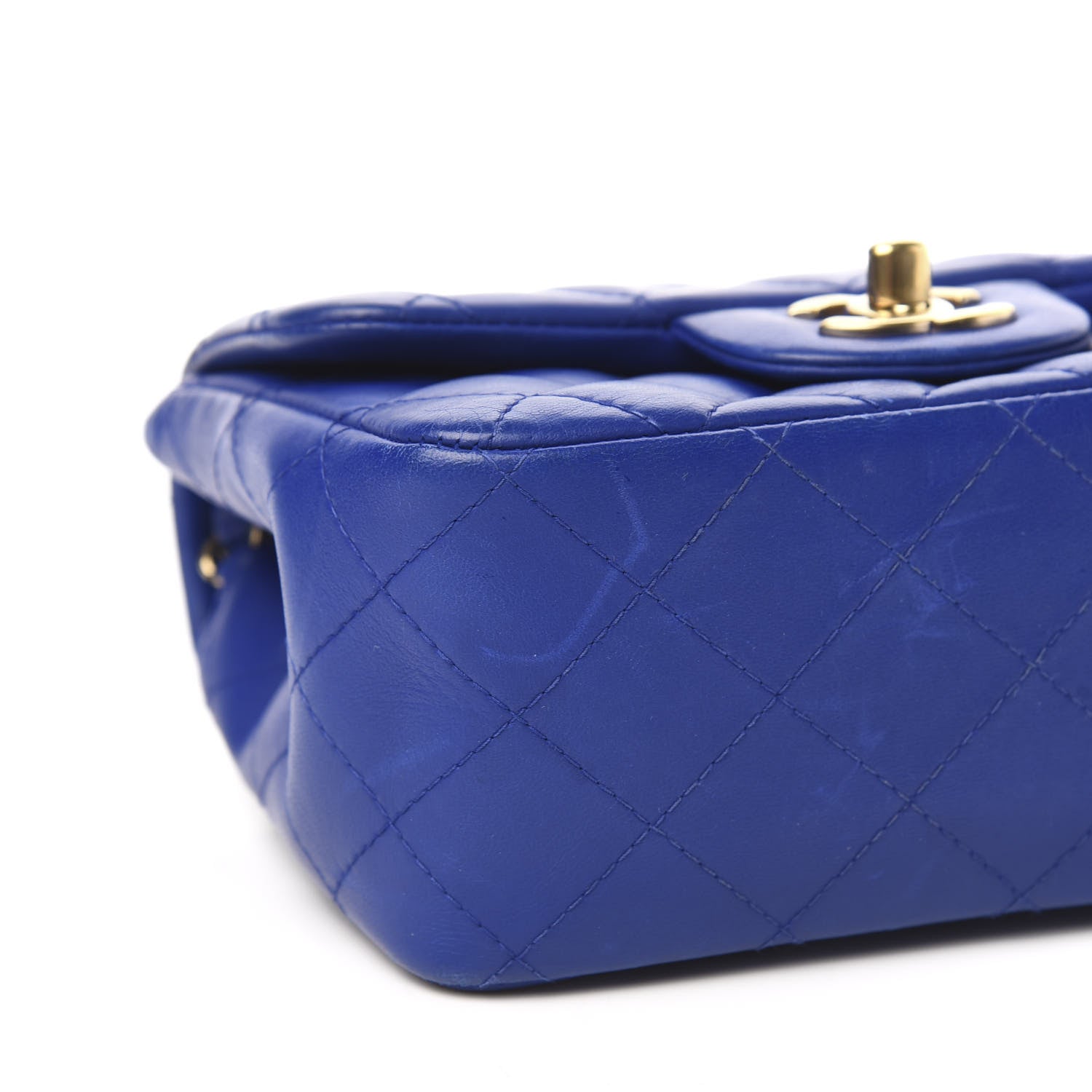 Chanel Lambskin Quilted Mini Square Flap Blue 10 of 13