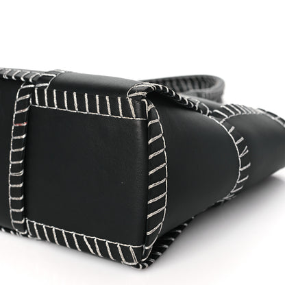 Bottega Veneta Nappa Maxi Intrecciato Overlock Stitched Small Arco Tote Black Silver 10 of 10