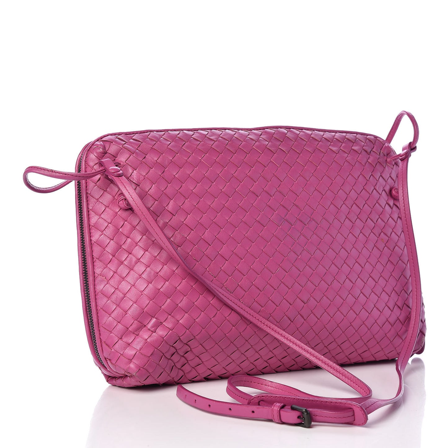 Nappa Intrecciato Pillow Crossbody Messenger Peony