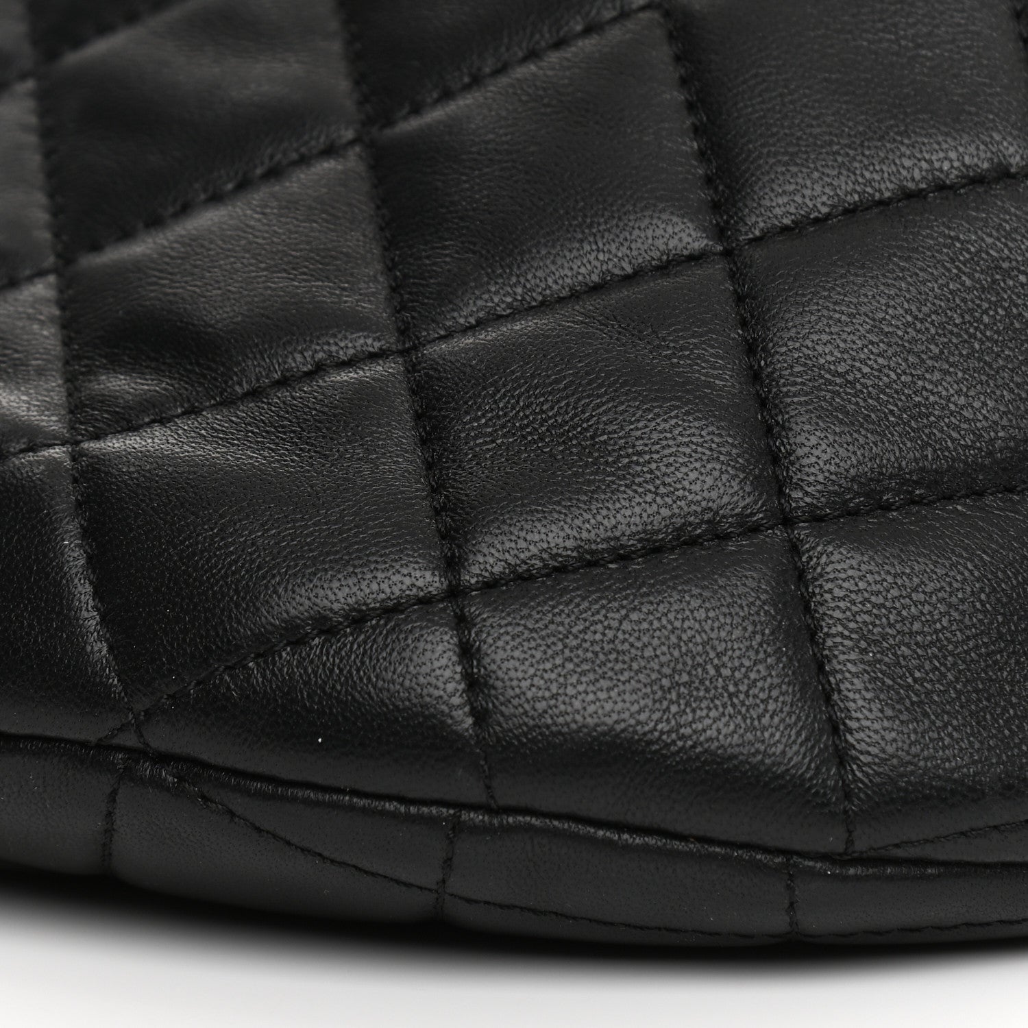 Chanel Lambskin Pearl Quilted CC Belt Bag Black 18 of 21