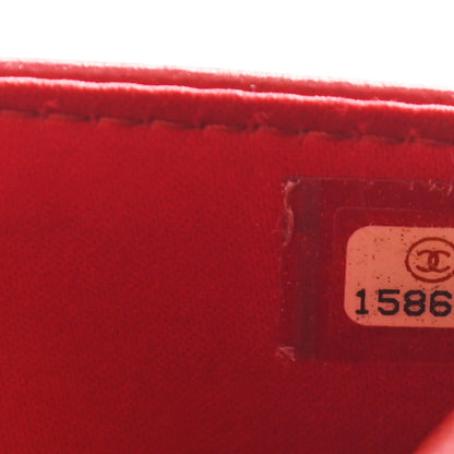 Chanel Lambskin Camellia Embossed Wallet On Chain WOC Red 8 of 13