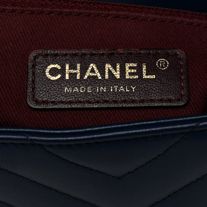 Chanel Lambskin Chevron Quilted Small Pyramid CC Flap Navy 6 of 10