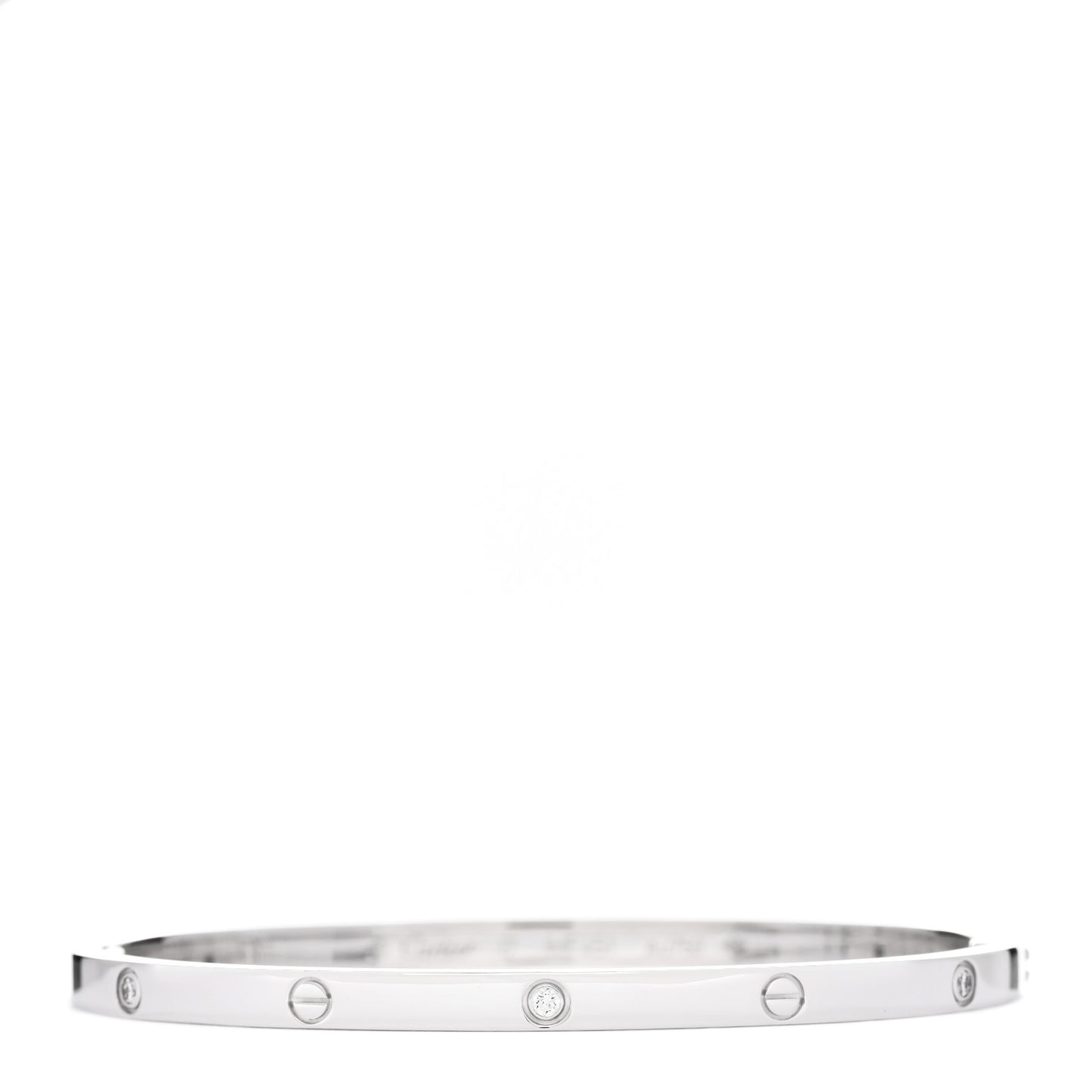 18K White Gold 6 Diamond Small LOVE Bracelet 17