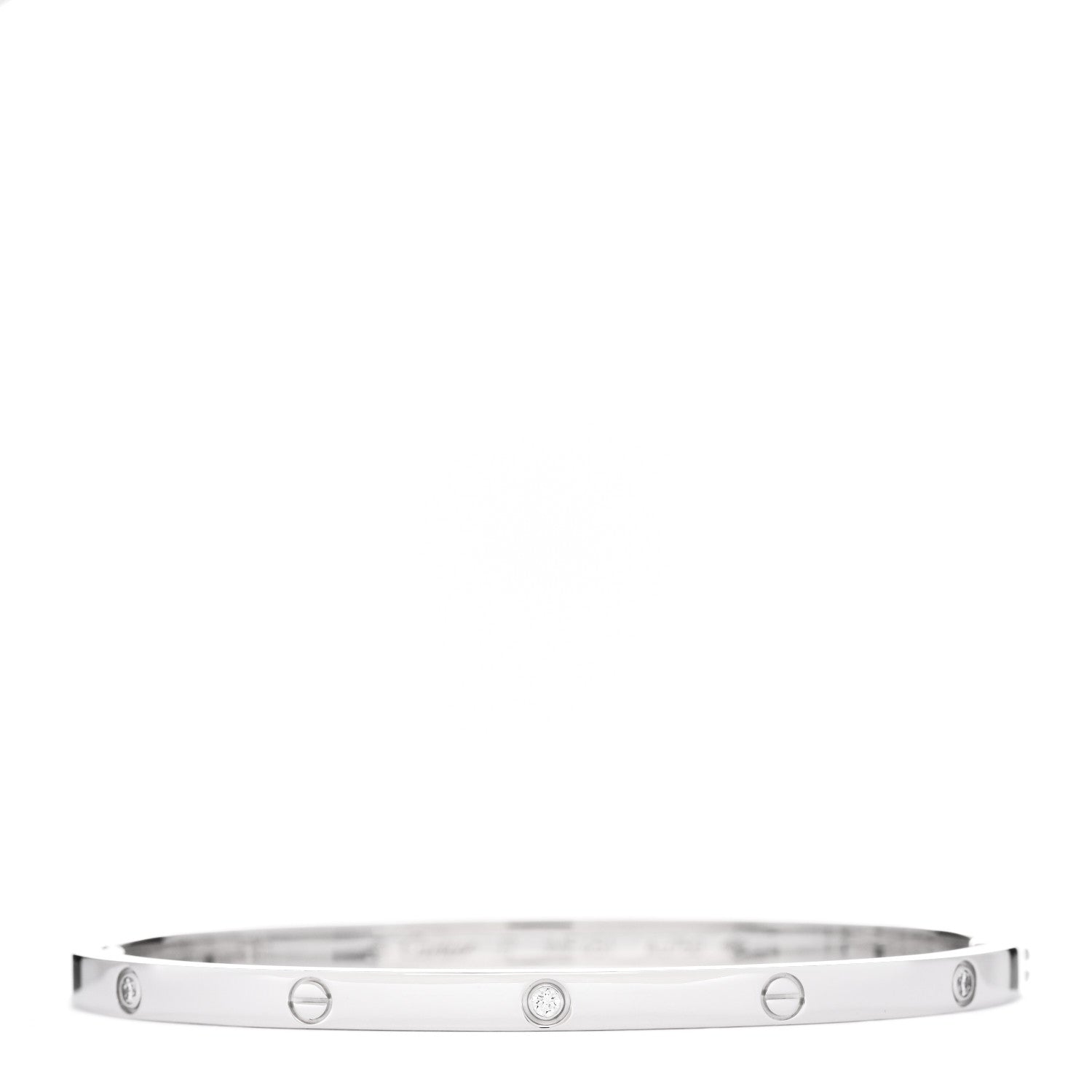 Cartier 18K White Gold 6 Diamond Small LOVE Bracelet 17 1 of 4
