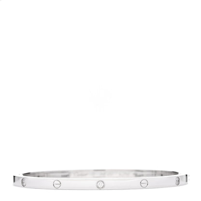 Cartier 18K White Gold 6 Diamond Small LOVE Bracelet 17 1 of 4