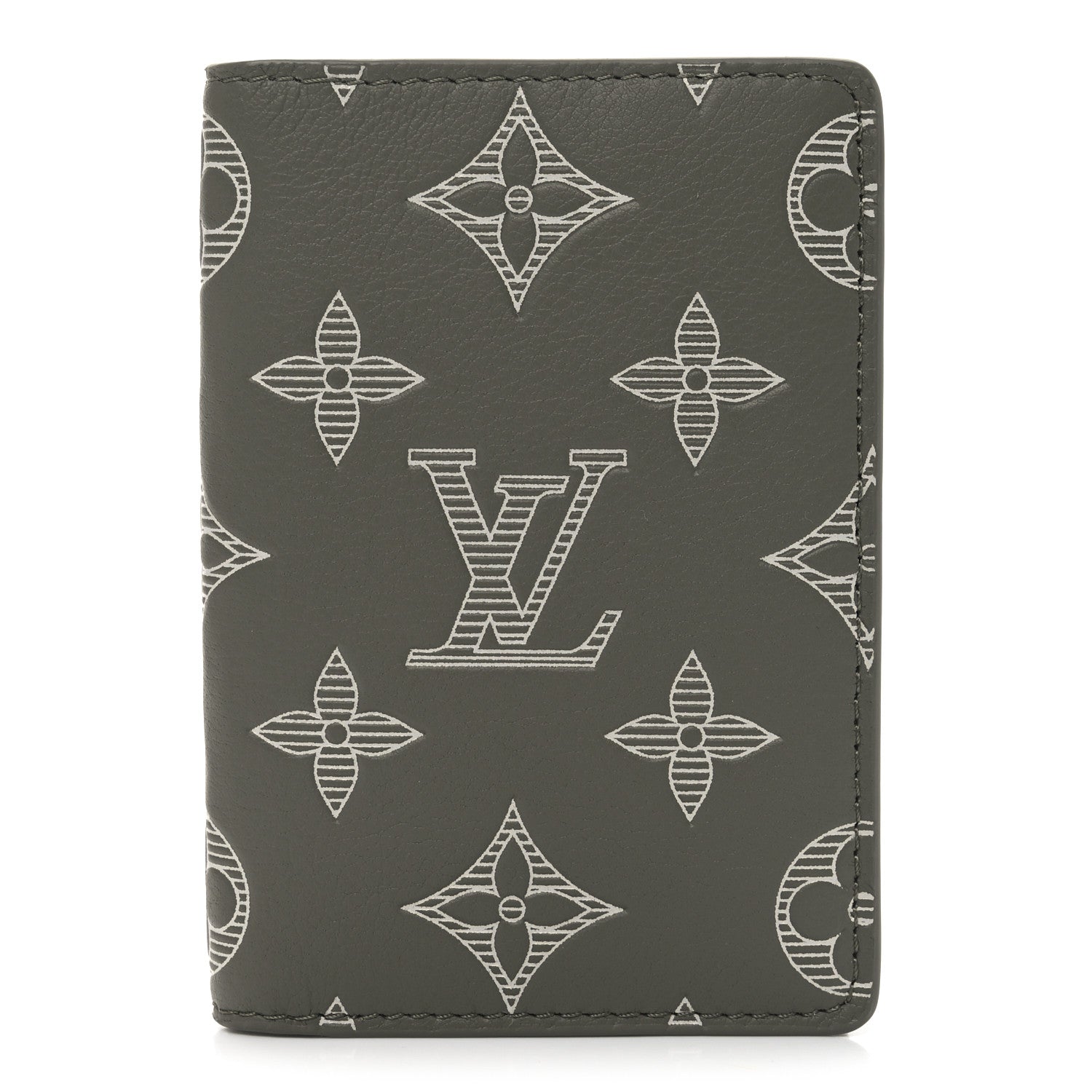 Louis Vuitton Calfskin Monogram Shadow Pocket Organizer Olive Green 1 of 6
