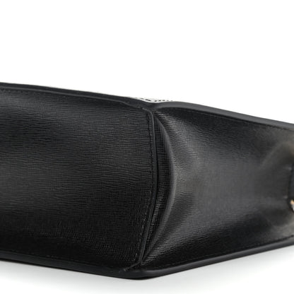 Versace Saffiano Virtus Top Handle Shoulder Bag Black 6 of 9