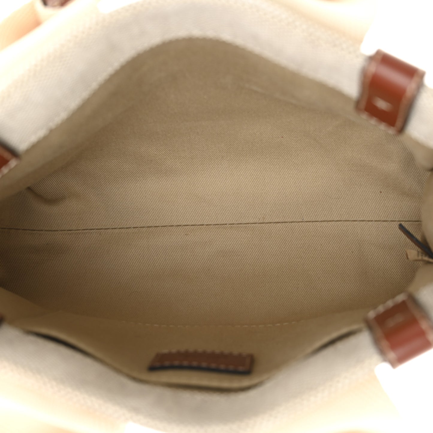 Cotton Calfskin Small Woody Ribbon Tote With Strap White Brown
