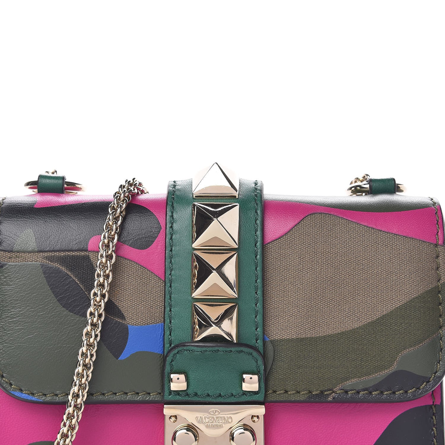 Valentino Garavani Nappa Canvas Camouflage Mini Glam Lock Rockstud Flap Multicolor 12 of 12