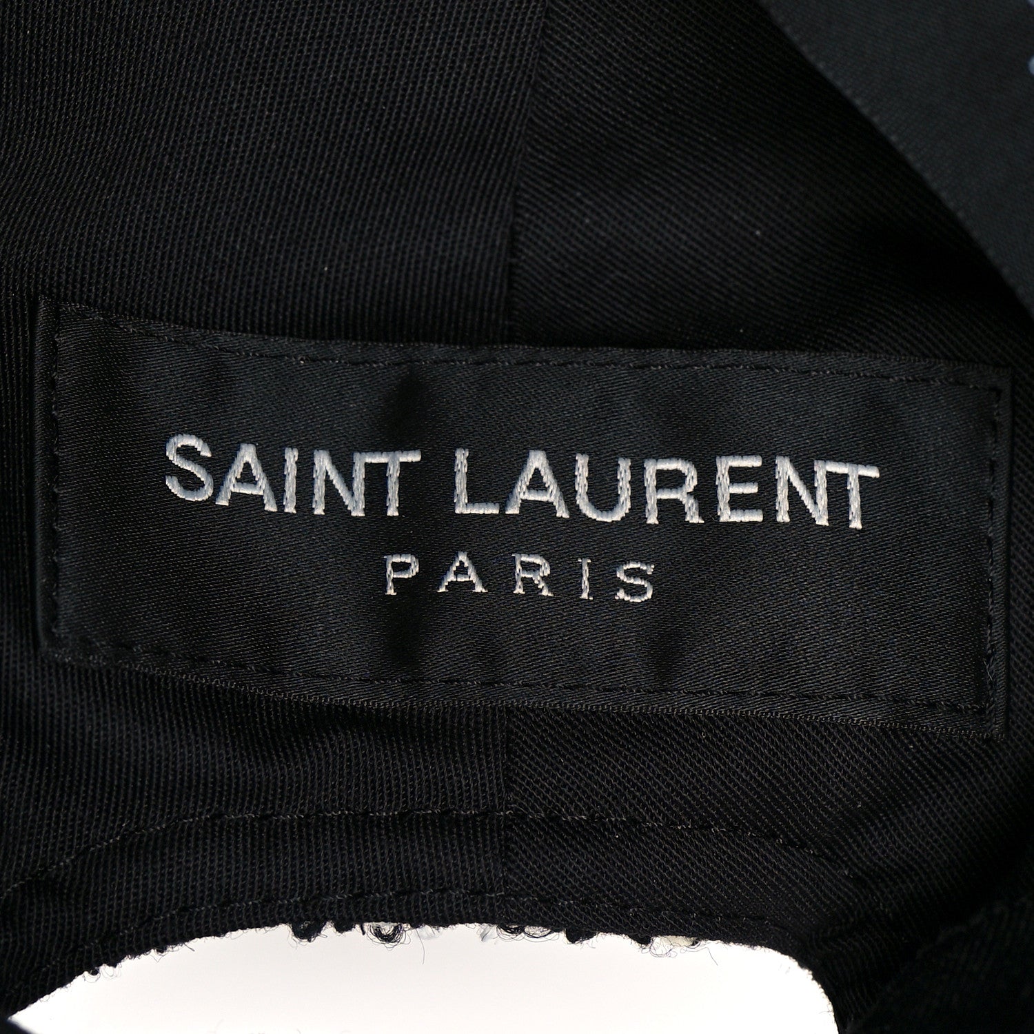 Saint Laurent Wool Tweed Embroidered Baseball Cap 57 Black 7 of 9