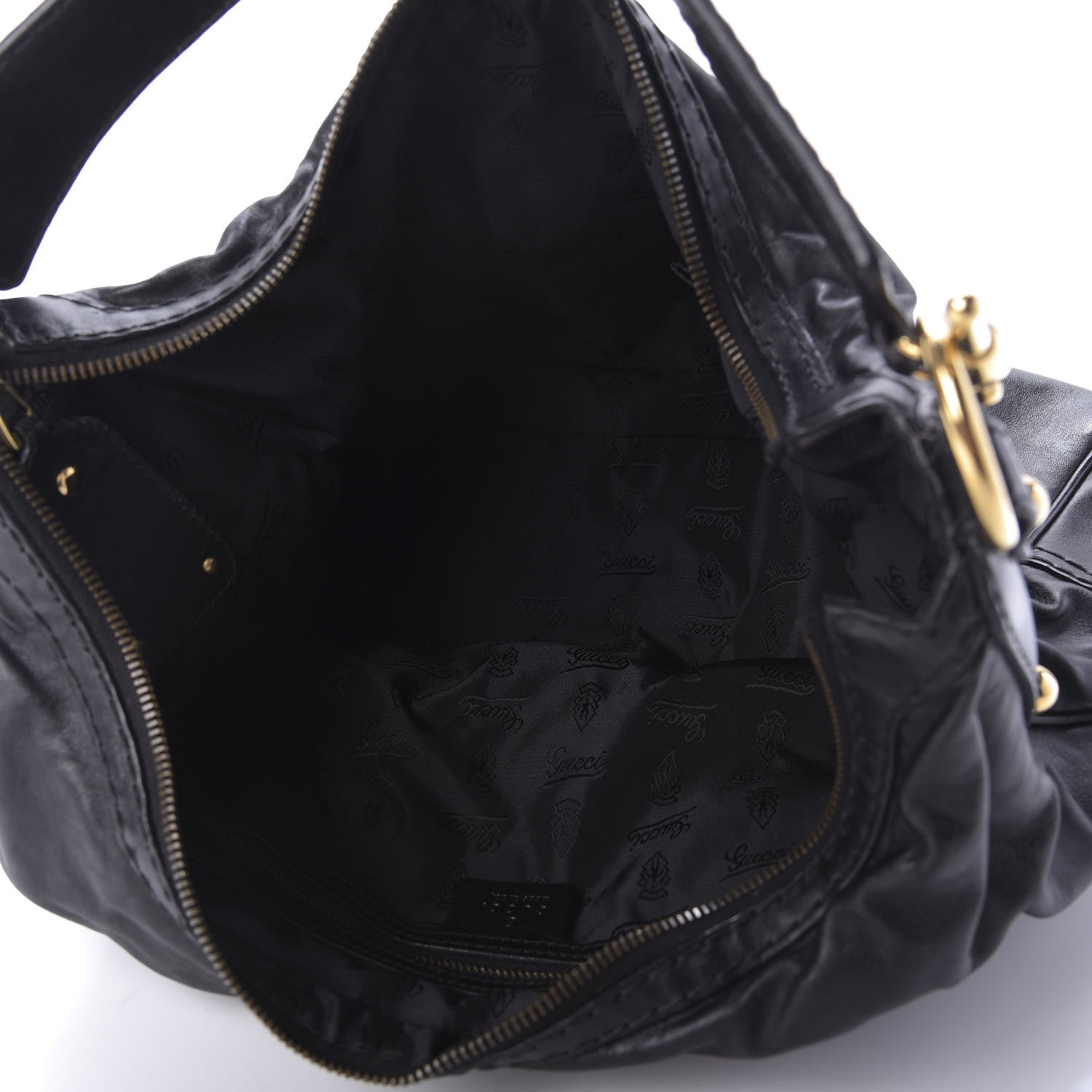 Gucci Calfskin Medium Jockey Hobo Black 5 of 12