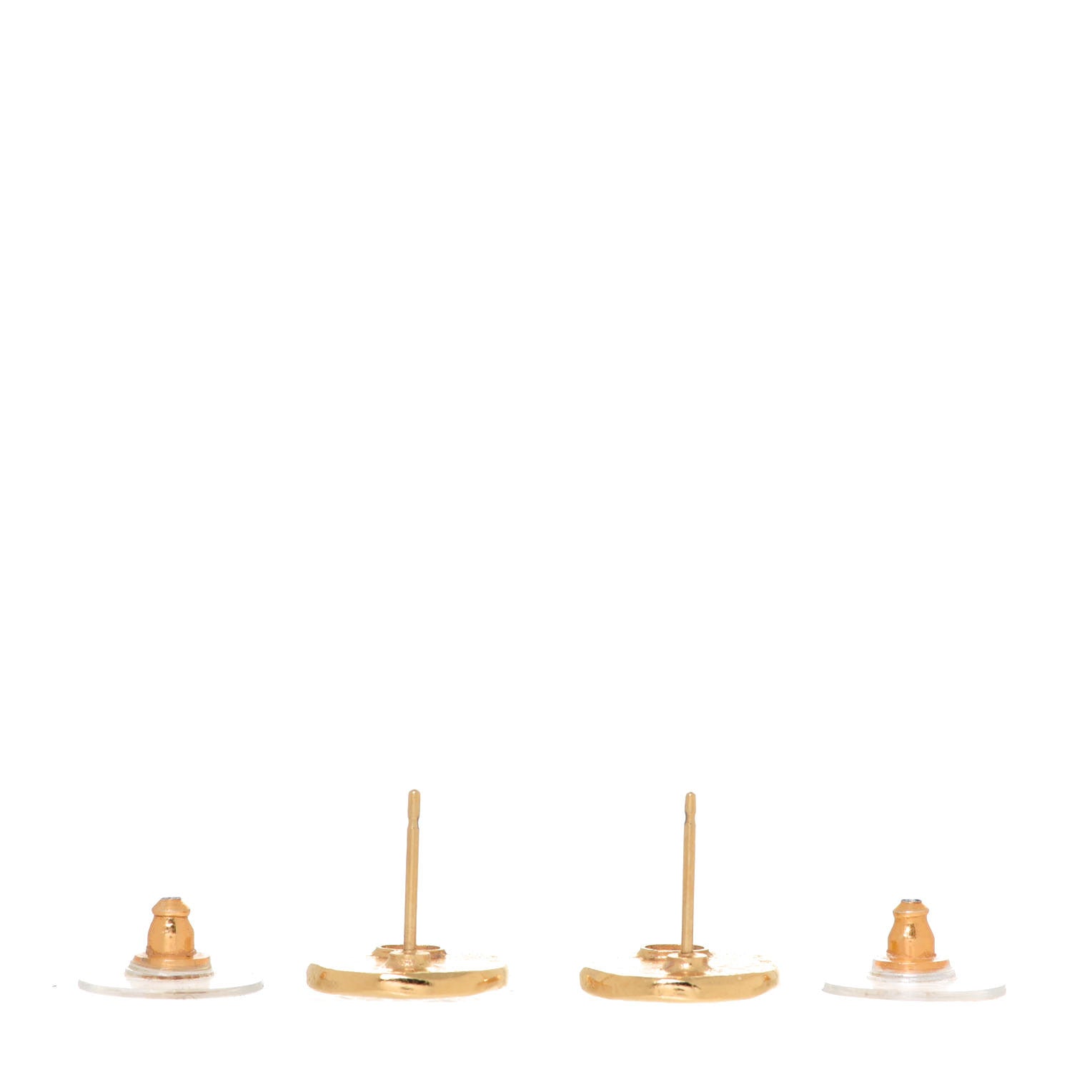Chanel Crystal CC Round Earrings Gold 3 of 5